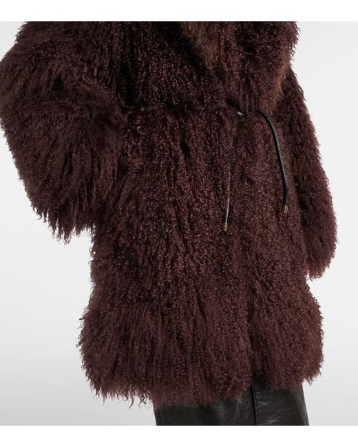 Self-Portrait Black Mantel Aus Shearling