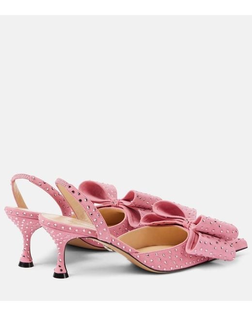 Mach & Mach Pink Le Cadeau Suede Slingback Pumps