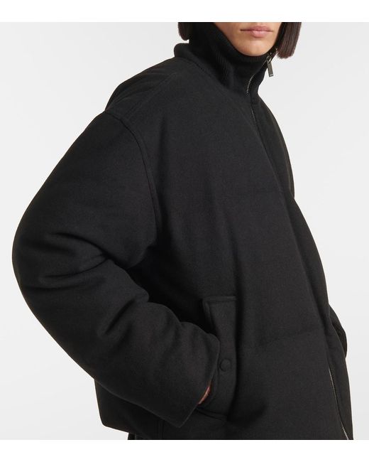 Totême  Black Wool-blend Flannel Down Puffer Jacket