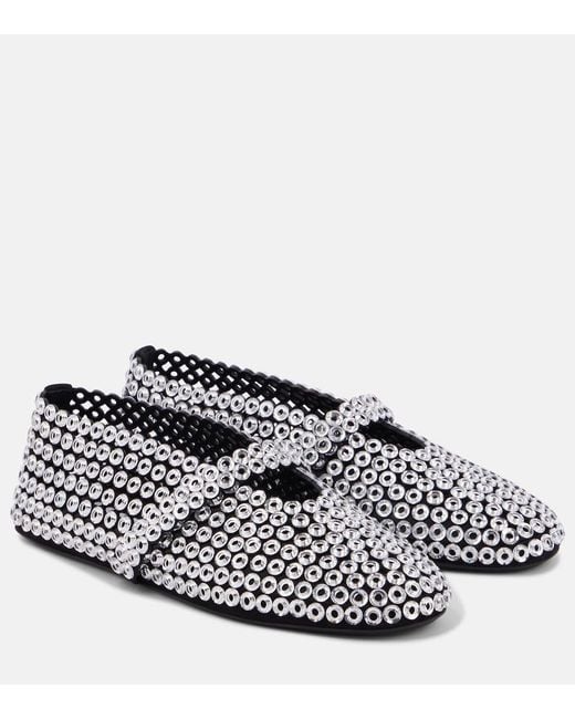 Alaïa Gray Ballerinas Eyelet