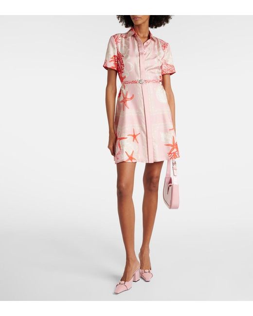 Versace Pink Dress With 'Barocco Sea' Pattern