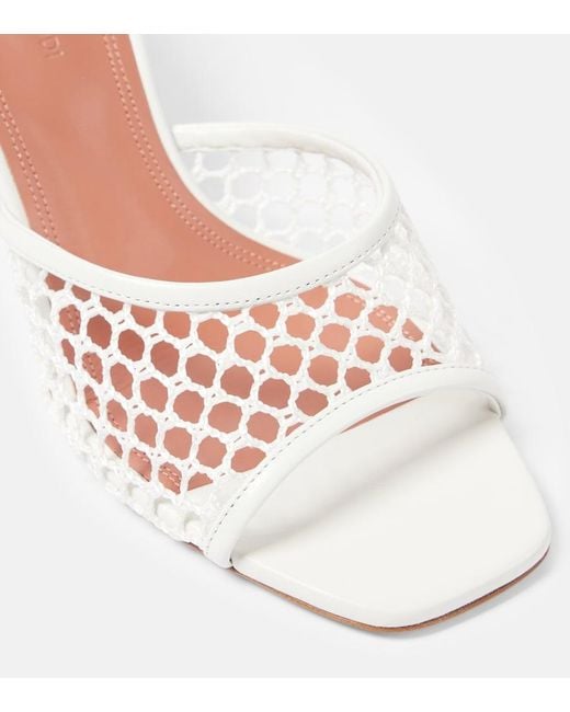 AMINA MUADDI Pink Lupita Raffia Mules