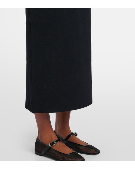 Totême Black Knitted Off-Shoulder Midi Dress