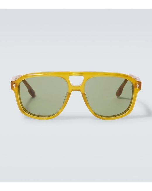 Jacques Marie Mage Brown Leonard Aviator Sunglasses for men
