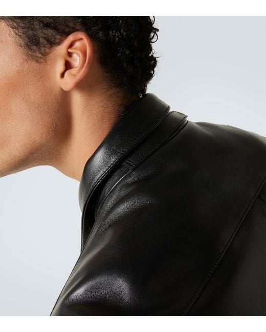 Tom Ford Black Leather Blouson Jacket for men