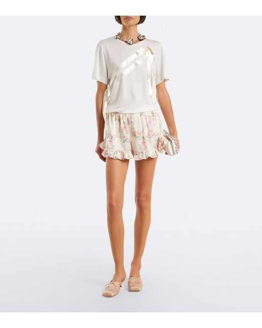Simone Rocha Pink Embellished Satin Mules