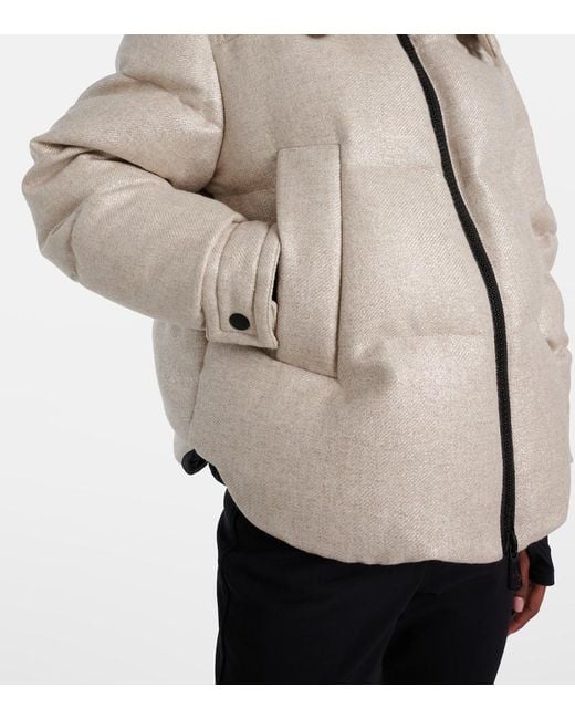 Moncler Natural Sandane Wool-Blend Down Jacket