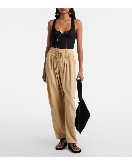 Isabel Marant Natural Falcona Wide-Leg Pants