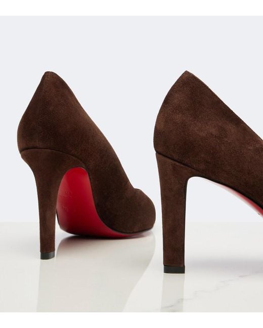 Christian Louboutin Brown Fannylove Suede Pumps