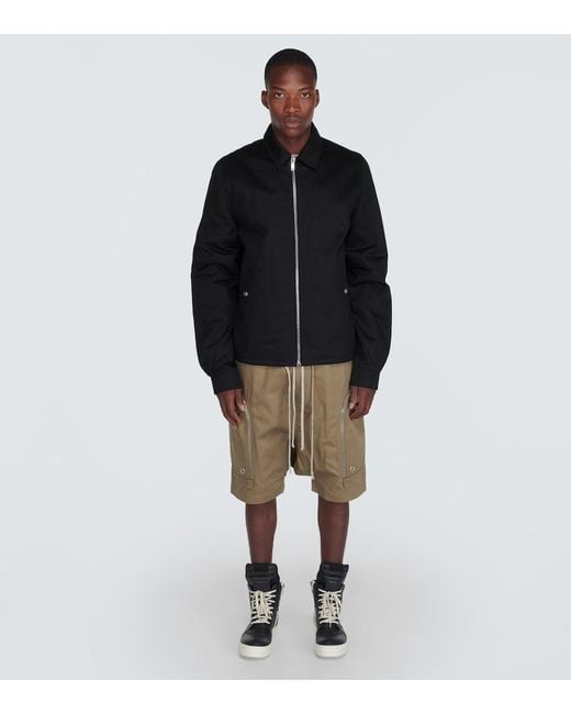Rick Owens Black Cotton Twill Jacket for men
