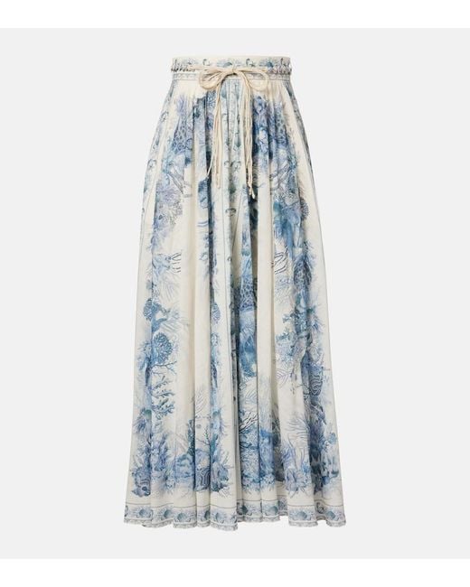 Gonna Midi Wanderlust di Zimmermann in Blue