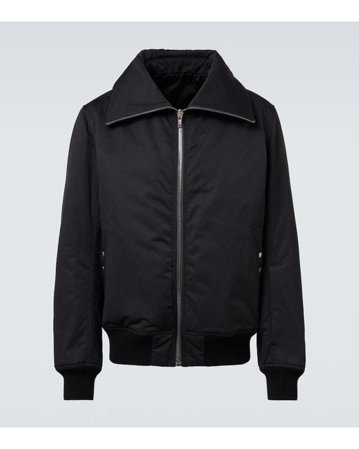 Rick Owens Black Dracuflight Padded Faille Jacket for men