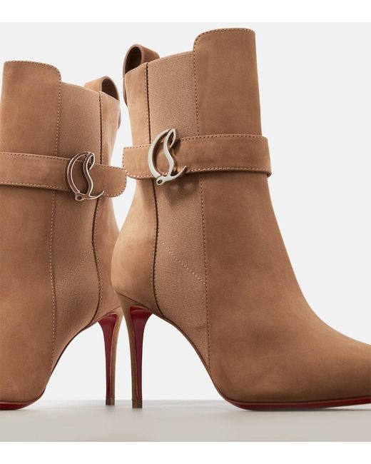 Bottines Cl Chelsea Booty En Daim Christian Louboutin en coloris Brown