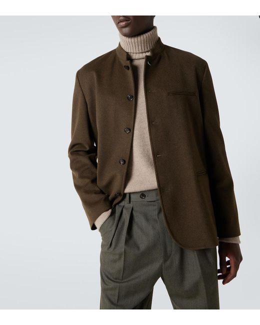Loro Piana Green Cash Wish Single-Breasted Wool Jacket for men