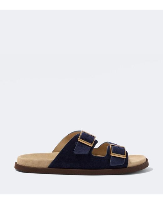 Brunello Cucinelli Blue Suede Sandals for men