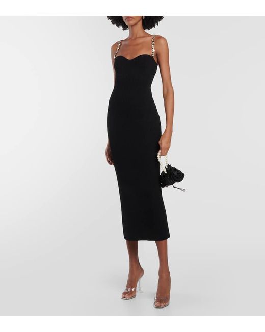 Abito Midi Globe Chain Wave di Galvan in Black
