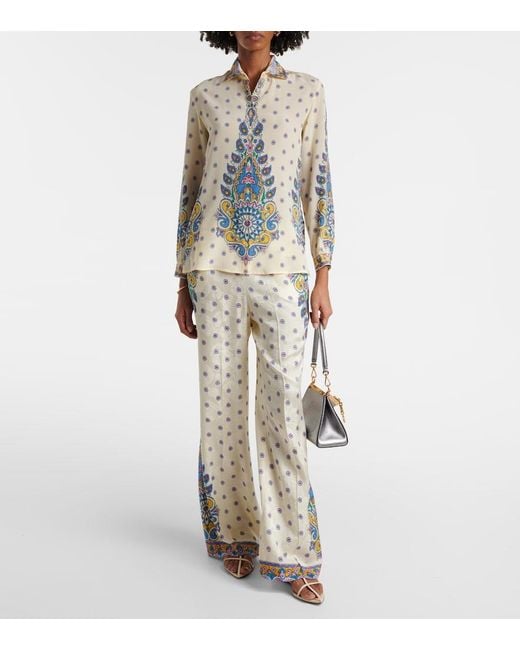 Camisa De Seda Estampada Etro de color White