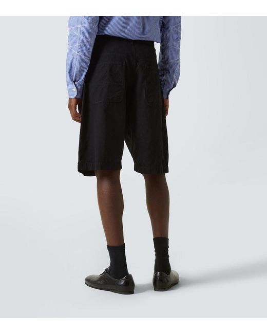 Junya Watanabe Black Pleated High-Rise Shorts for men