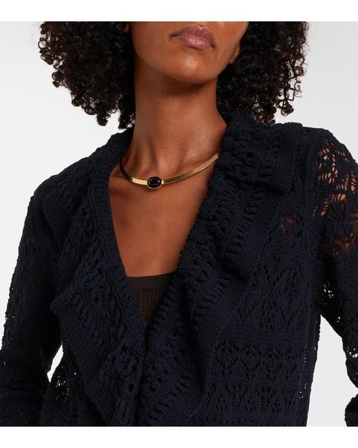 Dorothee Schumacher Black Cotton-Blend Crochet Coat