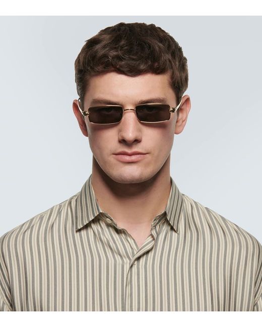 Gafas de sol rectangulares adornadas Cartier de hombre de color Gray