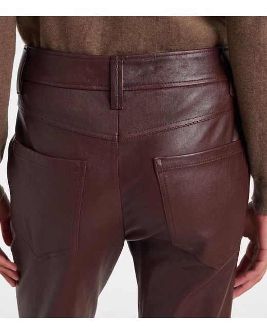 Brunello Cucinelli Purple Hose Aus Leder