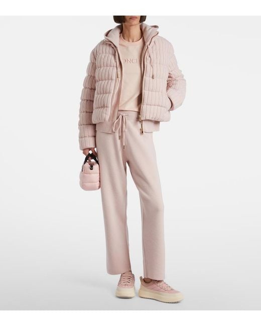 Moncler Pink Wool And Cashmere Sweatpants