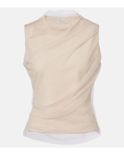 Dorothee Schumacher Natural Draped Tulle Top