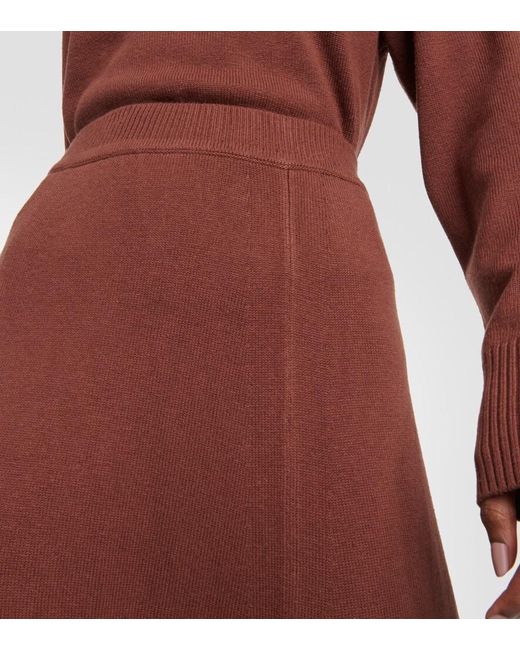 Joseph Brown Silk-Blend Midi Skirt