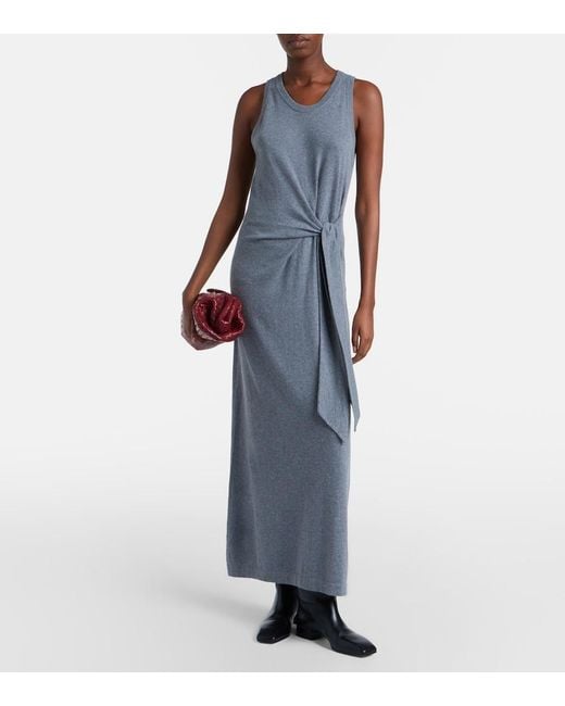 Lisa Yang Gray Angeline Cotton And Cashmere Maxi Dress