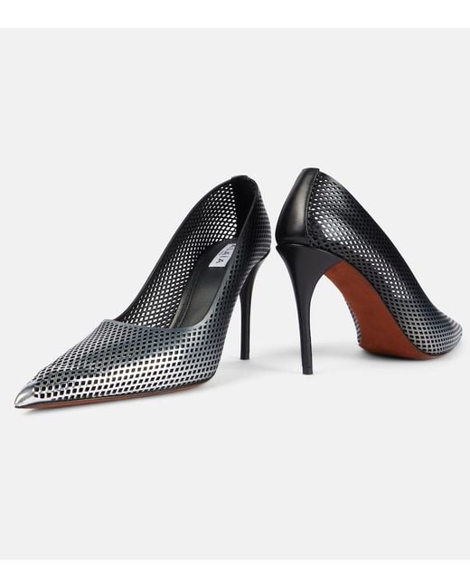 Alaïa Black 90 Ombre Leather Mesh Pumps