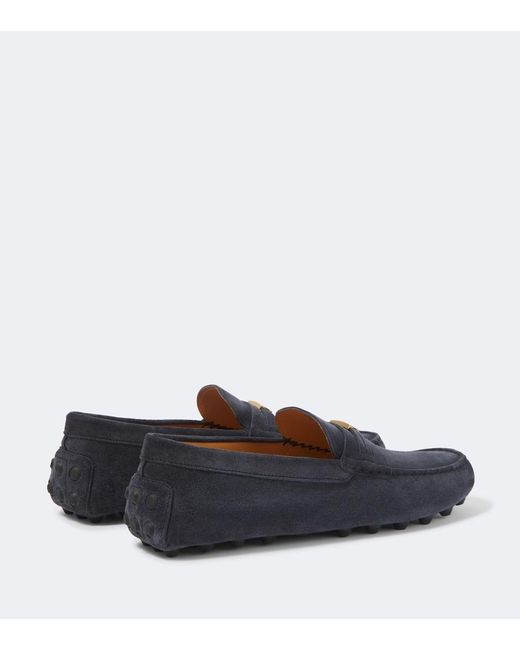 Tod's Blue Gommino Suede Driving Shoes for men
