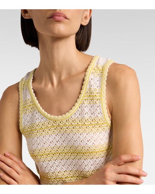 Loewe Yellow Paula's Ibiza Pointelle Cotton-Blend Top
