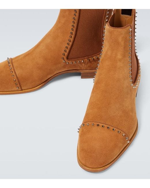 Botines Chelsea Cloo De Ante Christian Louboutin de hombre de color Brown