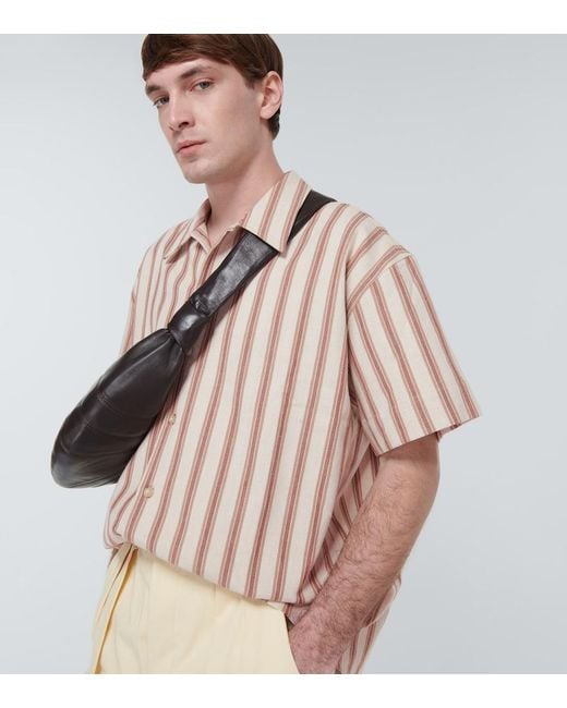 Commas Pink Striped Cotton And Linen Shirt for men