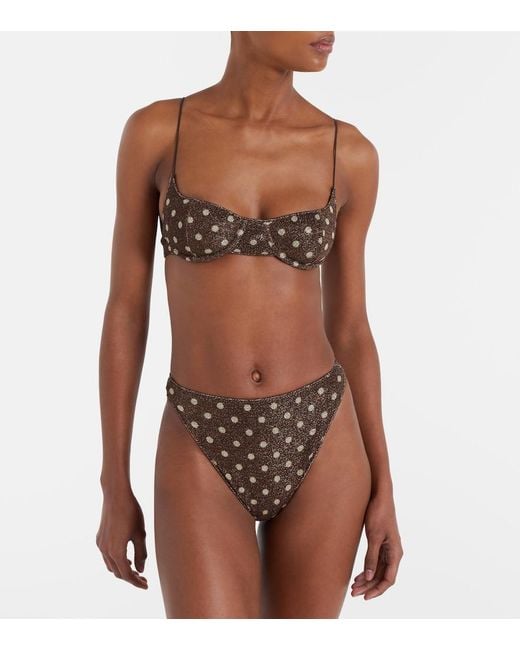 Oseree White Lumiere Polka-Dot Bikini