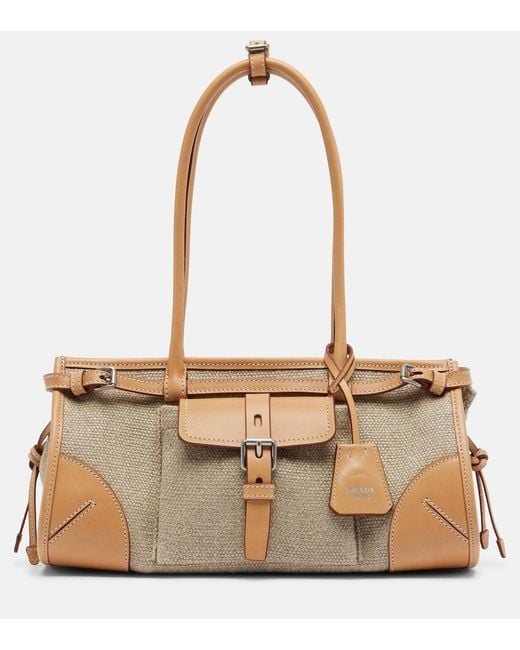 Prada Natural Bonnie Medium Shoulder Bag