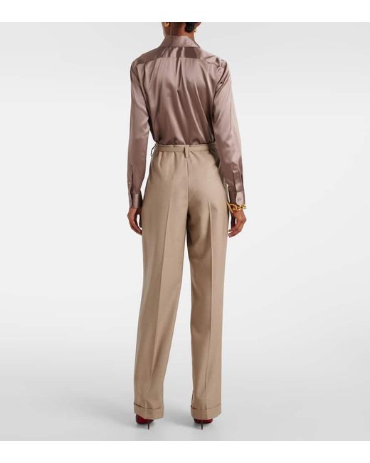 Pantalon Droit Stamford A Taille Haute En Laine Ralph Lauren en coloris Natural