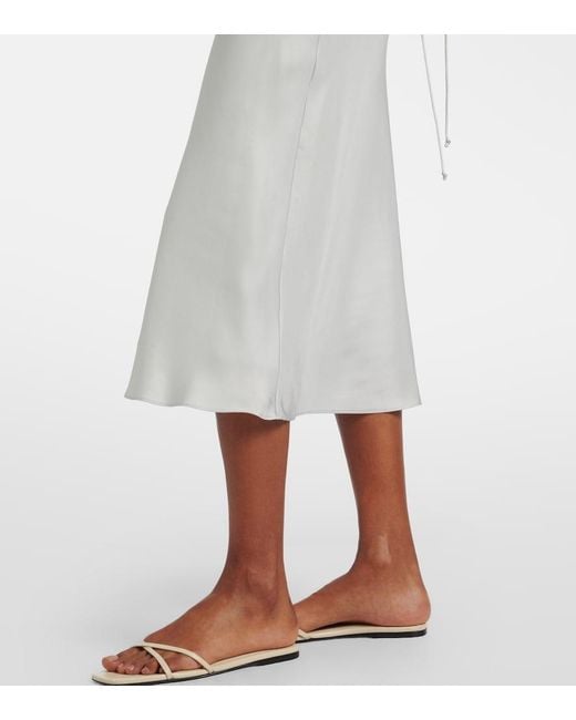 Rohe White Lace-Trimmed Silk Slip Dress