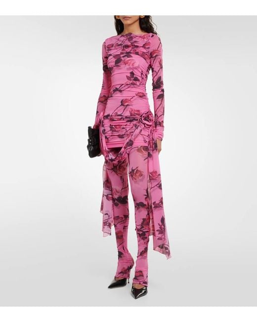 Blumarine Pink Printed Jersey Minidress