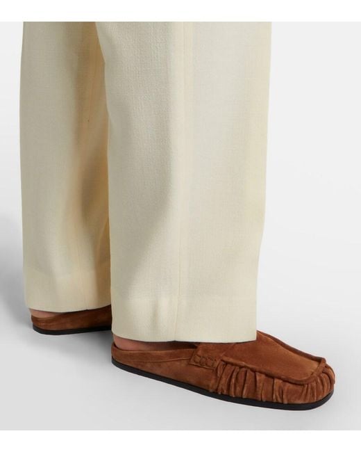 Blazé Milano Natural Fox Wool Straight Pants
