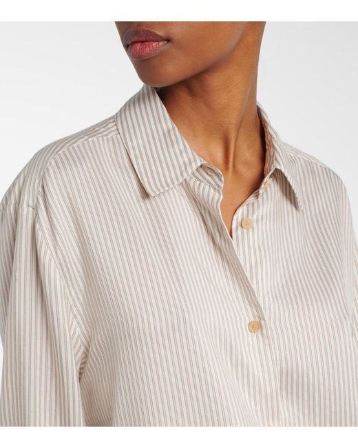 Khaite Natural Agro Striped Silk Shirt
