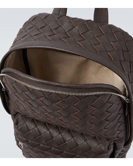 Bottega Veneta Rucksack Intrecciato Aus Leder in Black für Herren
