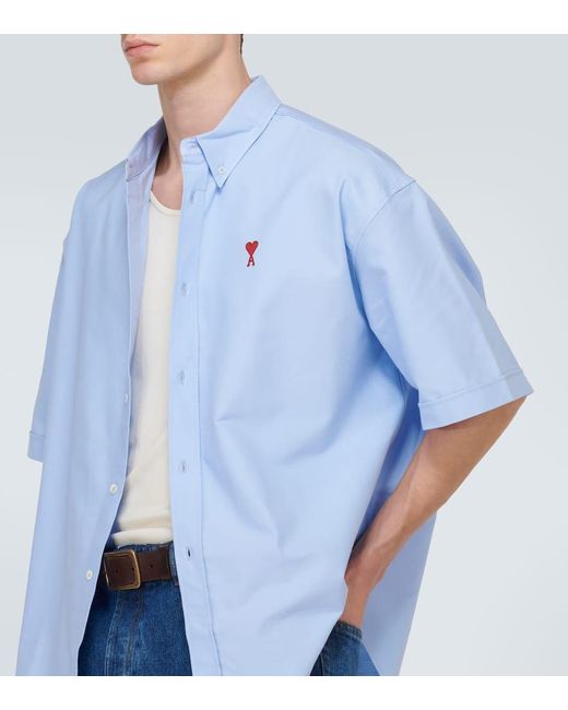 Camicia Ami de Cour in cotone di AMI in Blue da Uomo