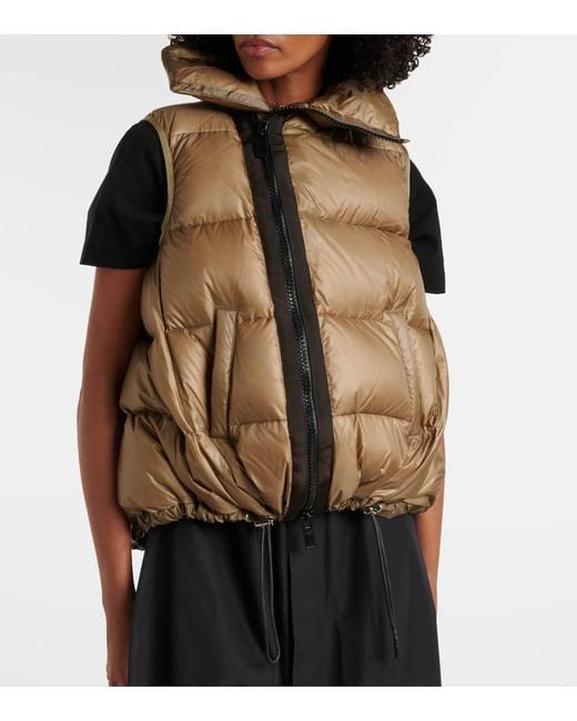 Sacai Natural Asymmetric Quilted Down Vest