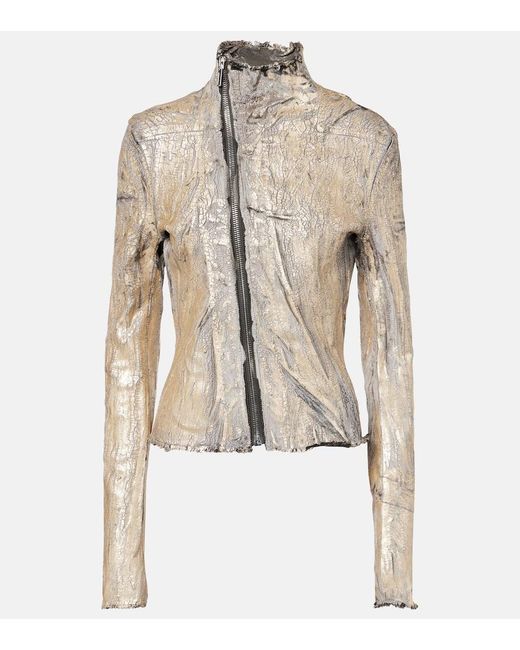 Rick Owens Natural Gary Coated Denim Jacket