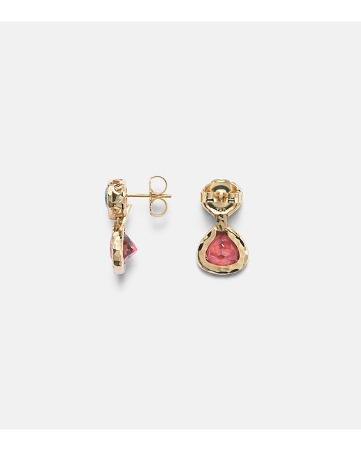 Octavia Elizabeth White Two Drop Kaleidoscope 18Kt Earrings With Tourmalines And Diamonds
