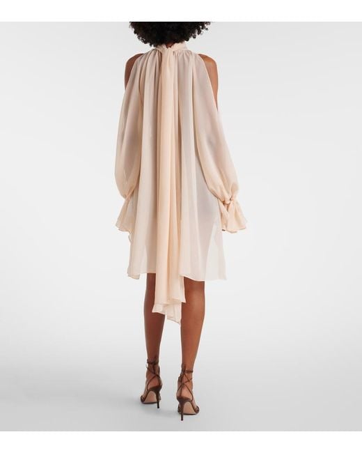 Blumarine Natural Asymmetric Georgette Blouse