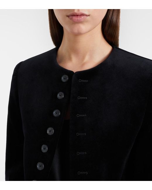 Nili Lotan Black Patti Cotton Velvet Jacket