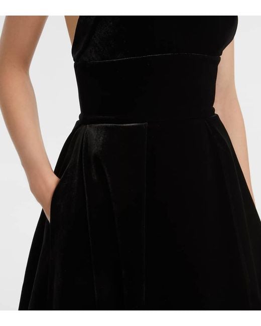 Elie Saab Black Halterneck Velvet Gown