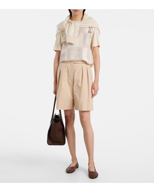 Loro Piana White Mazzorbo Printed Silk Jersey T-Shirt